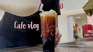 ASMR How to make bubble tea a day being a bobarista cafevlog starbucks boba gongcha [upl. by Arsi869]