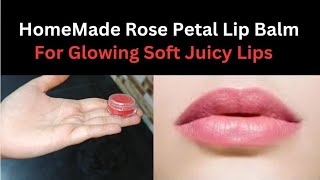 Rose Lip Balm For Glowing Soft And Smooth Lips  Diy Rose Lips Balm winterlipbalm roselipbalm bal [upl. by Puiia484]