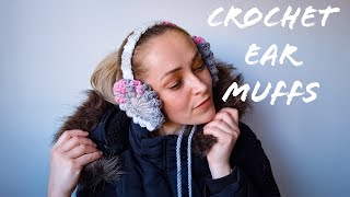 Easy Crochet Ear muffs easy and fast Tutorial for beginners [upl. by Eseyt125]