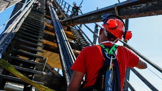 Heide Park Soltau Europas höchste Holzachterbahn Colossos wird erneuert [upl. by Nah]