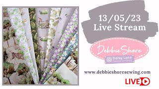 Debbie Shore Sewing Live Stream 130523 lets make a curved top tote bag [upl. by Yelyah]