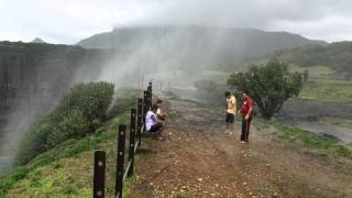 Beauty of nature Reverse Waterfall near Sandhan valley in Bhandardara HD 2 [upl. by Ajnek]