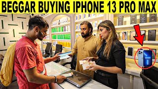 Beggar Buying IPHONE 13 Pro Max With CHEQUE  Rich Beggar SmartiesPrankTV [upl. by Euqinimod601]