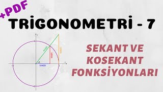 Trigonometri  7 Sekant ve Kosekant Fonksiyonları [upl. by Cochrane111]