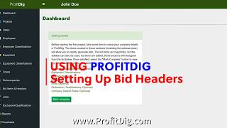 Using ProfitDig Setting Up Your Bid Item Headers [upl. by Sidonnie]