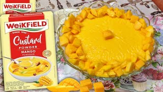 Mango custard Recipe  Weikfield Custard Powder Recipe  Weikfield Mango custard  weikfield custard [upl. by Bethezel]