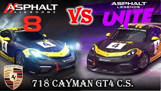 Porsche 718 Cayman GT4 Asphalt 8 vs Asphalt Legends Unite [upl. by Sunderland731]