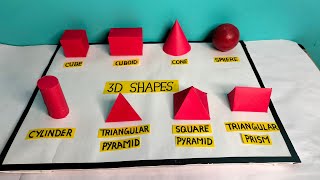 3D shapes model for school project3D geometrical shapes3D shapes math projectmath tlm 3D shapes [upl. by Harrad]