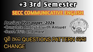 LATEST SECC QUESTION  3RD SEM 2024 SECC COMMUNICATIVE ENGLISH ANSWER DISCUSSION [upl. by Dee Dee]