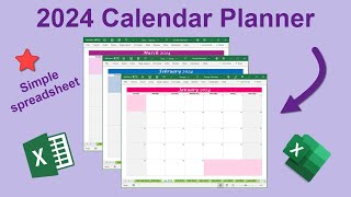 2024 Calendar Planner Spreadsheet [upl. by Dierdre]