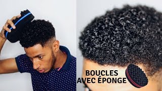 COMMENT DÉFINIR SES BOUCLES AVEC UNE ÉPONGE  ROUTINE CHEVEUX BOUCLÉS GARÇON [upl. by Nellek]