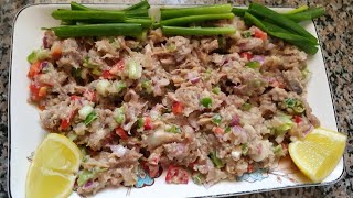 Egyptian Smoked Herring Ringa Fish Salad [upl. by Sillaw]