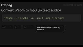 Convert Webm to mp3 extract audio ffmpeg [upl. by Roxanne]