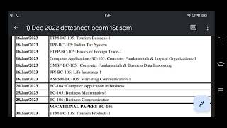 DEC 2022  DATESHEET BCOM 1ST SEM KURUKSHETRA UNIVERSITY HARYANA  PDF IN DESCRIPTION CAB MATH MGT [upl. by Jona]