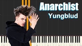 Anarchist  YUNGBLUD Piano Tutorial [upl. by Nanyt284]