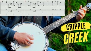 Cripple Creek  Banjo Lesson with Tab [upl. by Enaed]