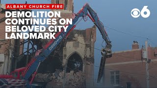 Community mourns as historic Baptist Church comes down following devastating fire [upl. by Madden]