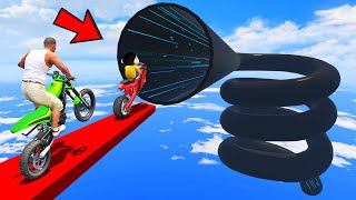 SHINCHAN AND FRANKLIN TRIED THE IMPOSSIBLE SPIRAL SPRING BLACK HOLE TUNNEL PARKOUR CHALLENGE GTA 5 [upl. by Fernando]