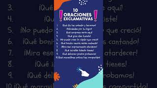 10 ORACIONES EXCLAMATIVAS oraciones oraciones exclamativas aprender [upl. by Yojal]