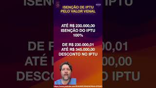 Como funciona a isenção de IPTU pelo valor venal [upl. by Rianna]