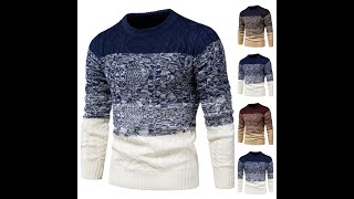 Mens Winter Warm Wool Sweaters Knit Pullover [upl. by Attolrahc877]