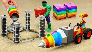 Diy tractor making mini Concrete House Construction  diy Drilling Machine Concrete Mixer  HP Mini [upl. by Abigale]