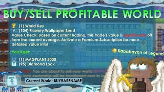 PROFIT IN BUYRARENAME BUYSELL PROFITABLE WORLD  3BGLS STONKS GrowTopia [upl. by Gnues]