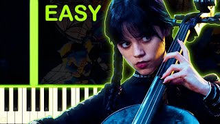 Wednesday Plays The Cello  EASY Piano Tutorial [upl. by Nnyleitak]