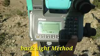 Nikon total station back sight method site video Nikon d120577 total station [upl. by Einapets]