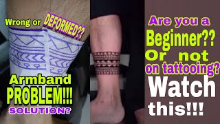 How to Do Armband Tattoo  Techniques for ArmbandWrap around Stencil Tattoo layout [upl. by Ferdy]