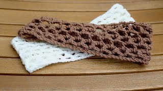 How to Crochet Easy Headband Tutorial With Button [upl. by Chadd]