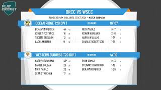 Ocean Ridge T20 Div 1 v Western Suburbs T20 Div 1 [upl. by Ahseiym]