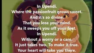 Upendi  Disney The Lion King 2  Lyrics [upl. by Valerle21]