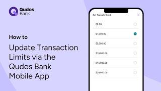 How to update Transaction Limits via the Qudos Bank Mobile App  Qudos Bank [upl. by Tireb]