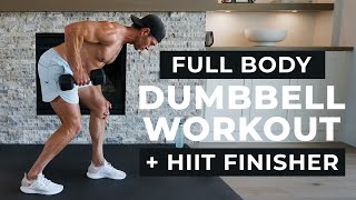 30 Min FULL BODY DUMBBELL WORKOUT at Home  HIIT Finisher [upl. by Akvir]