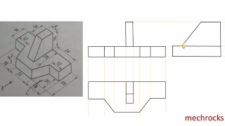 Orthographic Projections Example 1 [upl. by Yerffeg]