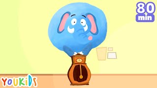 Hickory Dickory Dock the Elephant Went up the Clock  Youkids Nursery Rhymes [upl. by Nnylylloh]