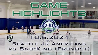 Oct 5 2024  MHL Game 1  18U C  SnoKing Provost  Seattle Jr Americans  HIGHLIGHTS [upl. by Asserat]