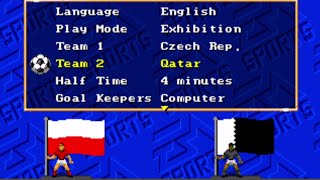 CZECH REP vs QATAR  FIFA INTERNATIONAL SOCCER 1993 [upl. by Karita606]