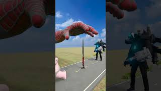 Crazy Cameraman amp Baby TV Crossing Triple Spikes Bollard amp SpiderMans Hand Slap shorts [upl. by Leelah]