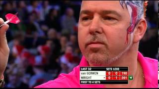 Van Gerwen v Wright  15  Round Two  World Darts Championship 2013 [upl. by Nytsirc]