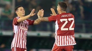 Panathinaikos vs Olympiacos 22 Stevan Jovetic amp Daniel Podence score in draw Match reaction [upl. by Annayat]