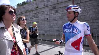 Tour de France 3e étape  Mickael Delage  quotVivement quon arrive en France quil fasse beau quot [upl. by Nannoc355]