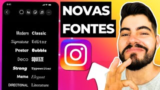 Novas Fontes do Instagram Stories  Atualizado [upl. by Camala]