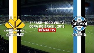 Pênaltis  Criciúma 3 x 4 Grêmio  Copa do Brasil  21072015 [upl. by Ingles]