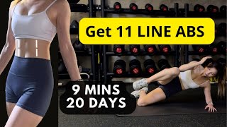 Effective ABS Workout 🔥GET 11 Line ABS 9 mins 20 days [upl. by Ardnasxela]