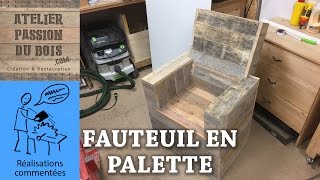 REALISER UN SALON DE JARDIN EN PALETTE  UN FAUTEUIL [upl. by Euqcaj610]