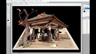 photoshopで浮世絵をジオラマに変えます part114 合成写真 写真加工 インスタグラム イラストレーター フォトショップ photoshop コンピューターグラフィックス [upl. by Dnalon]