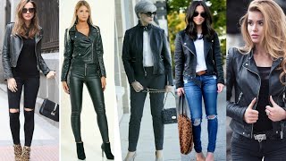 15 MANERAS PRÁCTICA Y SENCILLA PARA USAR TUS CHAMARRA DE PIEL NEGRA OUTFITS SÚPER CAÑERO ¡WAOO [upl. by Azial]