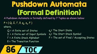 Pushdown Automata Formal Definition [upl. by Russo569]